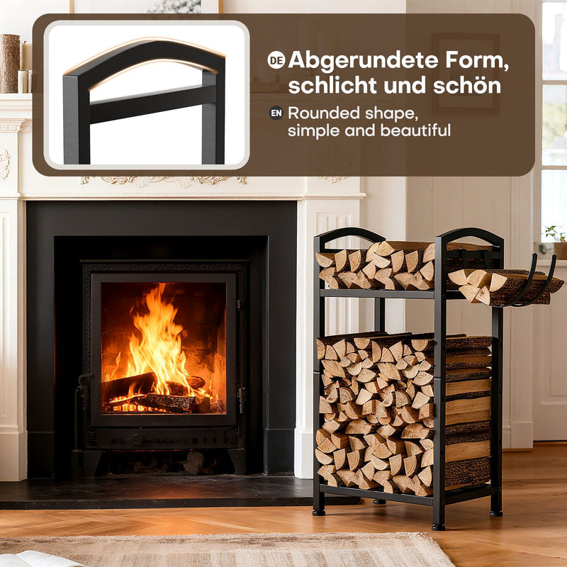 Yorbay Kaminholzregal 2 Ebenen aus Metall mit Oxford - Tasche - YB123-T088 - 4 - yorbiy.com