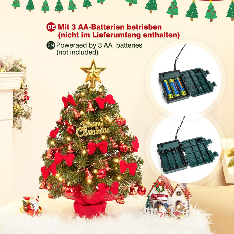 Yorbay 40 cm Mini - Weihnachtsbaum mit LED - Beleuchtung und Fernbedienung - O033 - 8 - yorbiy.com