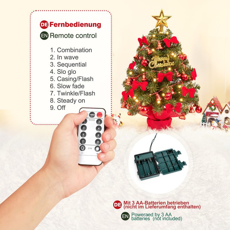 Yorbay 40 cm Mini - Weihnachtsbaum mit LED - Beleuchtung und Fernbedienung - O061 - 3 - yorbiy.com