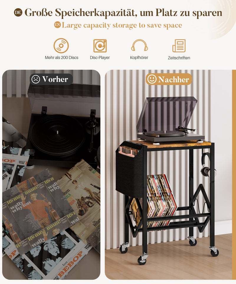Yorbay Vinyl - Plattenregal mit Stoffbeutel & Rädern - YB059 - T053 - 9 - yorbiy.com