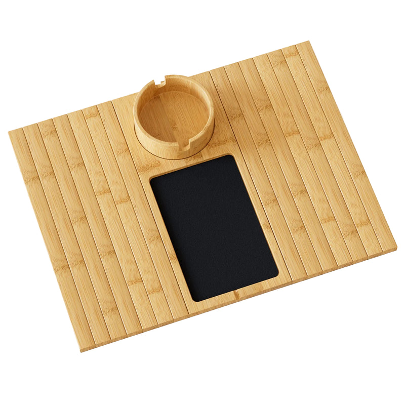 Yorbay Sofa-Armlehnen-Tablett aus Bambus mit 360° Becherhalter - YC011-Z126 - 1 - yorbiy.com