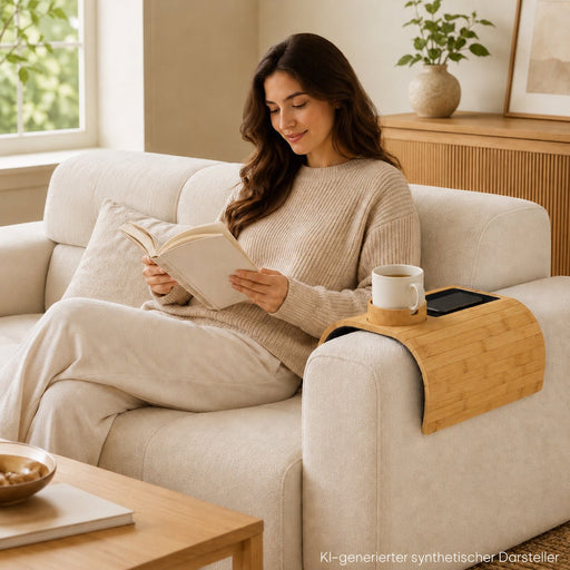 Yorbay Sofa-Armlehnen-Tablett aus Bambus mit 360° Becherhalter - YC011-Z126 - 2 - yorbiy.com