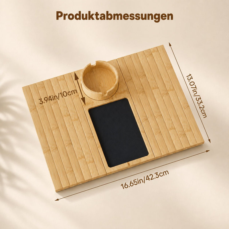 Yorbay Sofa-Armlehnen-Tablett aus Bambus mit 360° Becherhalter - YC011-Z126 - 3 - yorbiy.com