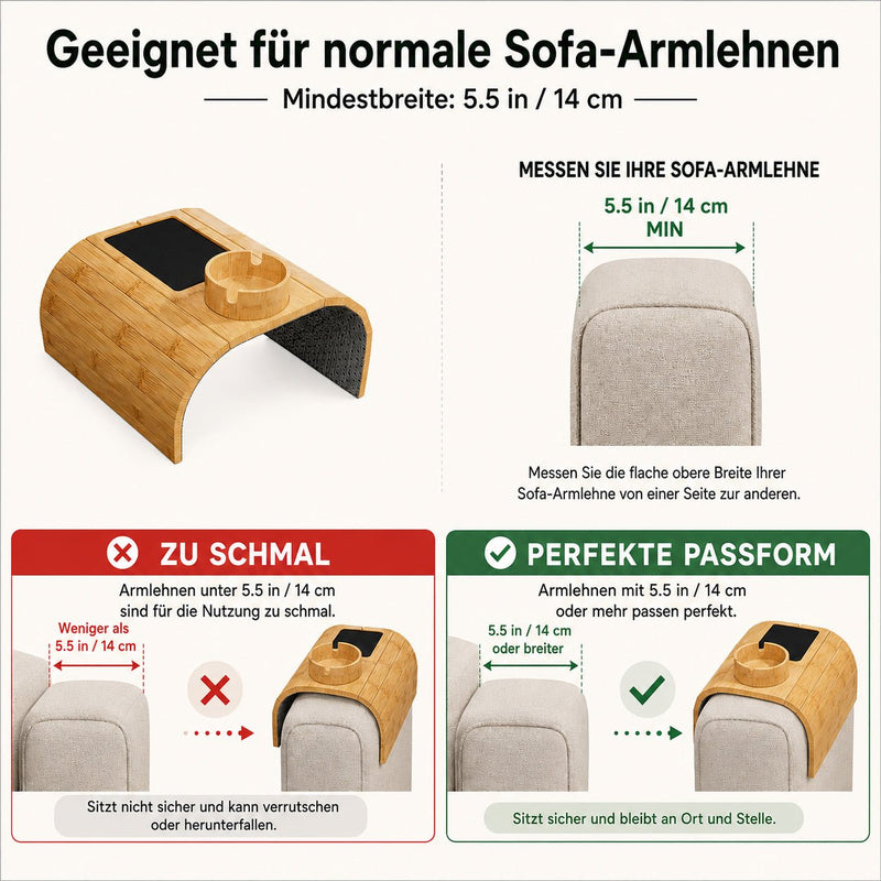 Yorbay Sofa-Armlehnen-Tablett aus Bambus mit 360° Becherhalter - YC011-Z126 - 8 - yorbiy.com