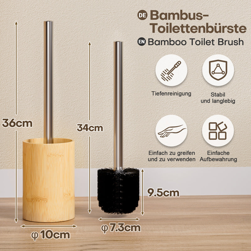 Yorbay Toilettenbürste mit Bambus - Halter - YB111 - Z116 - 3 - yorbiy.com