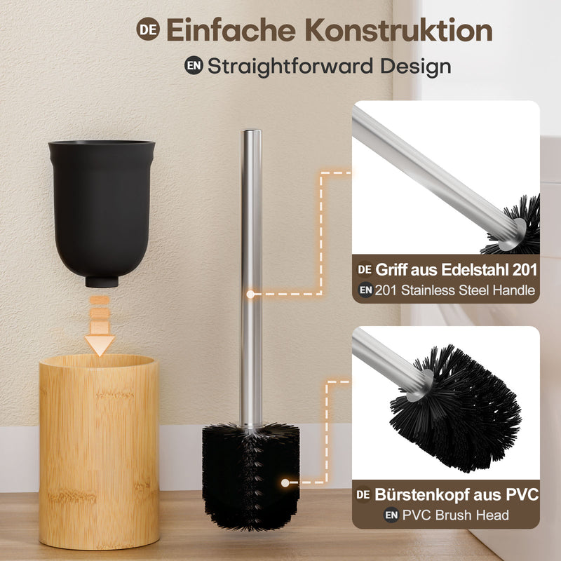 Yorbay Toilettenbürste mit Bambus - Halter - YB111 - Z116 - 6 - yorbiy.com