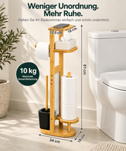 Yorbay Toilettenpapierhalter mit Toilettenbürste aus Bambus - YC013-Z128 - 3 - yorbiy.com