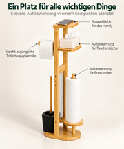 Yorbay Toilettenpapierhalter mit Toilettenbürste aus Bambus - YC013-Z128 - 5 - yorbiy.com