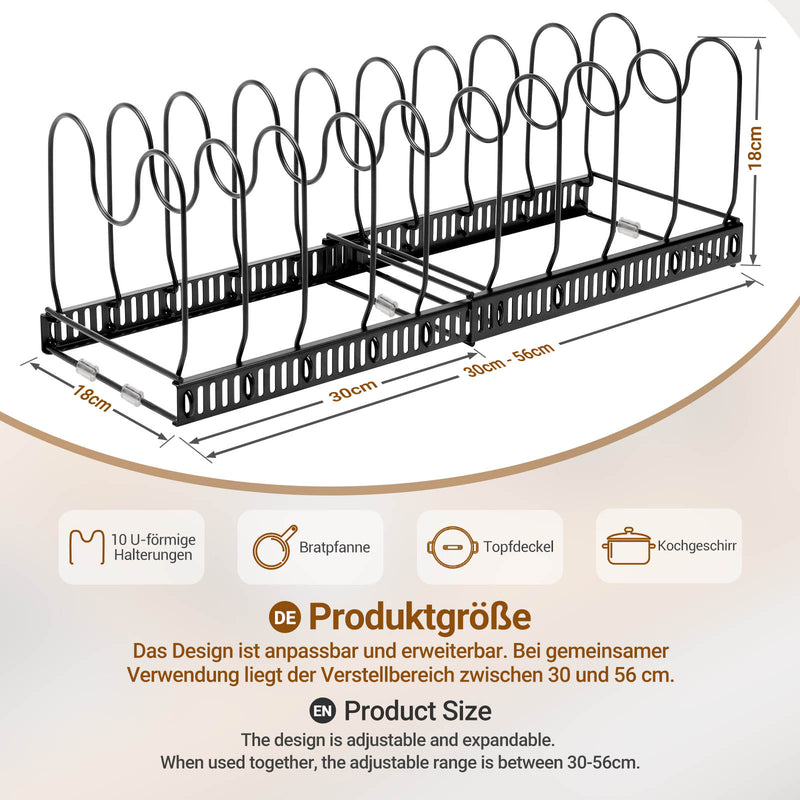 Yorbay Topfdeckelhalter mit 10 verstellbaren Fächern - F210 - 3 - yorbiy.com