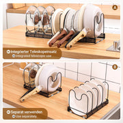 Yorbay Topfdeckelhalter mit 10 verstellbaren Fächern - F210 - 4 - yorbiy.com