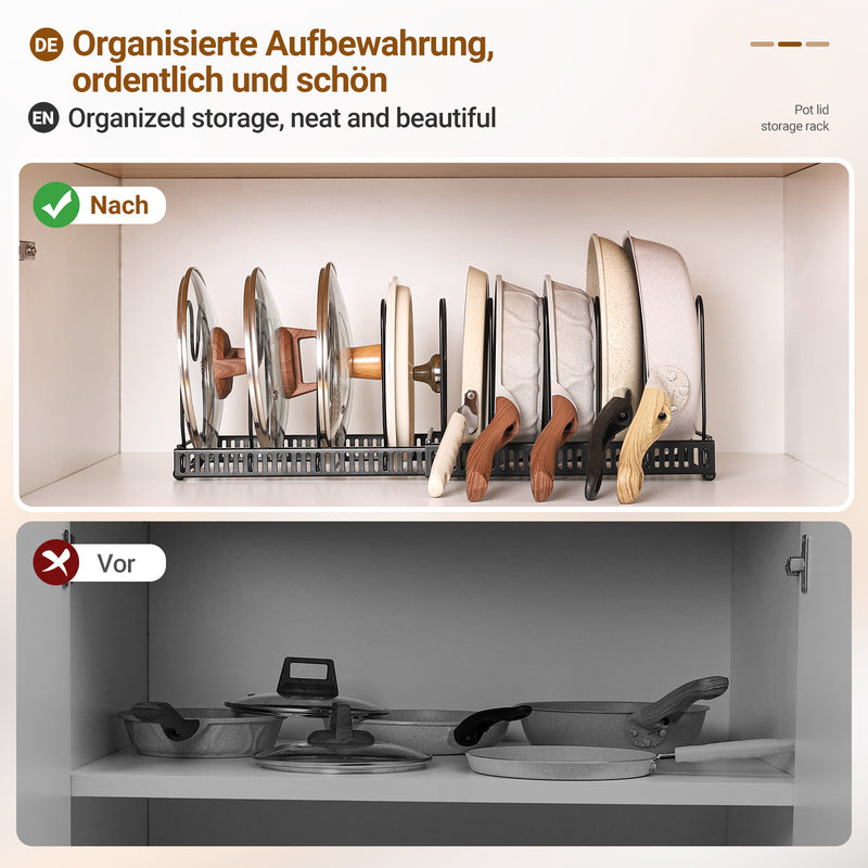 Yorbay Topfdeckelhalter mit 10 verstellbaren Fächern - F210 - 5 - yorbiy.com