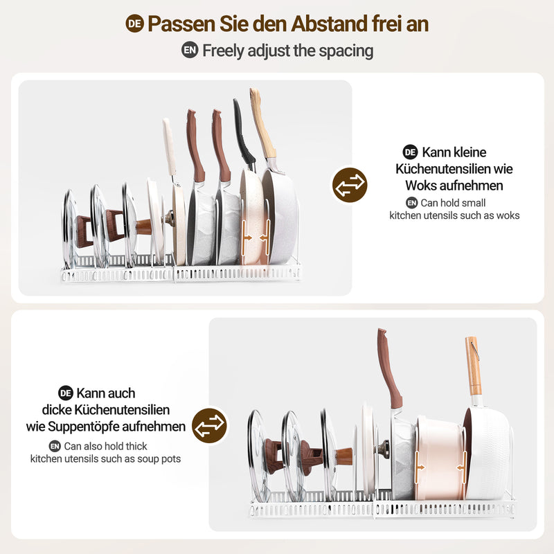 Yorbay Topfdeckelhalter mit 10 verstellbaren Fächern - F211 - 17 - yorbiy.com