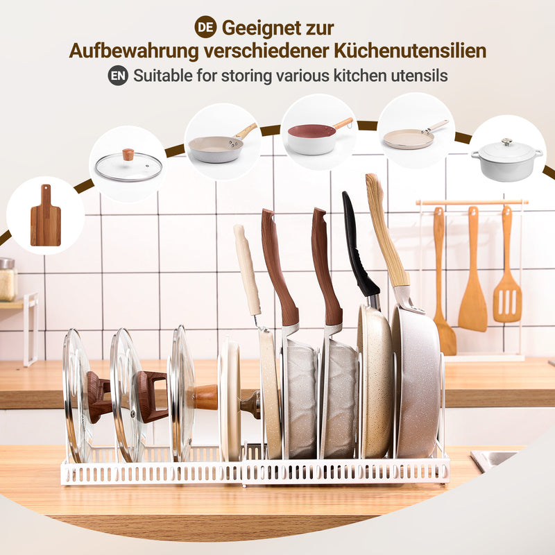 Yorbay Topfdeckelhalter mit 10 verstellbaren Fächern - F211 - 18 - yorbiy.com