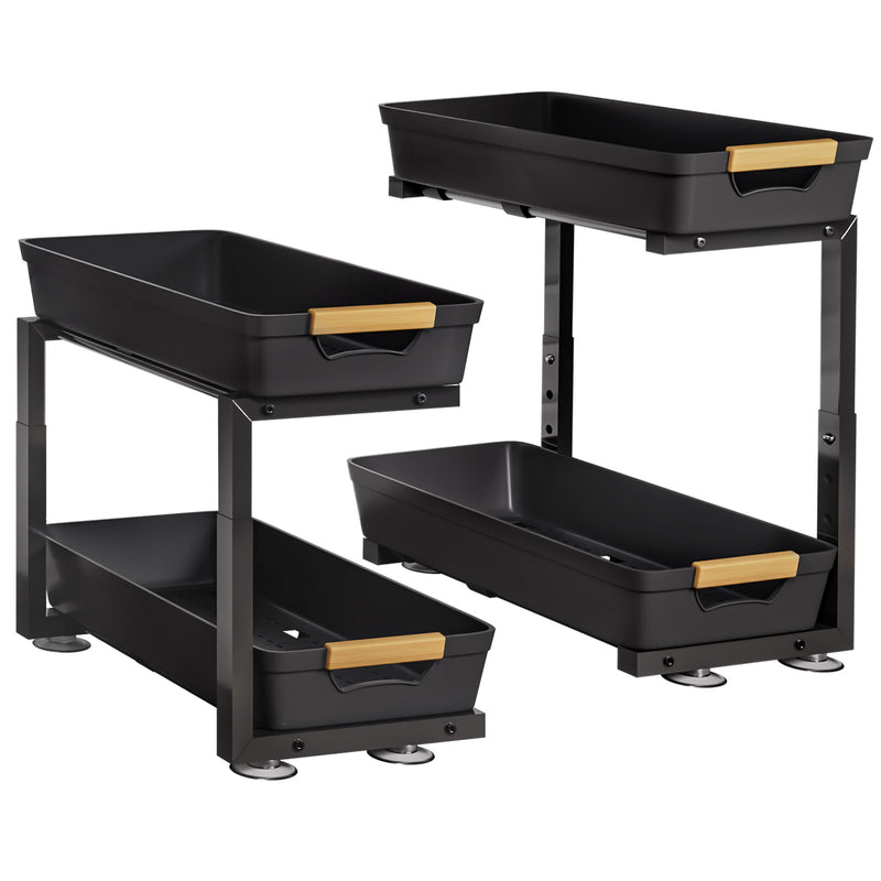 Yorbay Unterspülregal 2er-Set ausziehbar höhenverstellbar - YB112-T080 - 1 - yorbiy.com