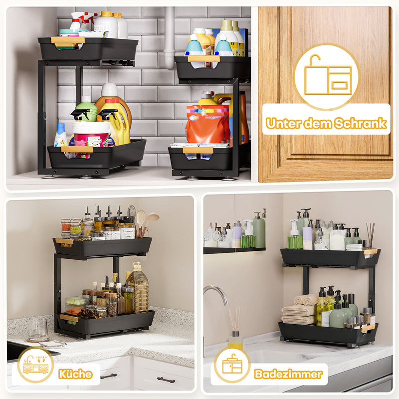 Yorbay Unterspülregal 2er-Set ausziehbar höhenverstellbar - YB112-T080 - 8 - yorbiy.com