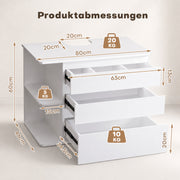 Yorbay wandmontierter Waschbeckenunterschrank mit 3 Schubladen & Seitenregal - YW017-D086 - 3 - yorbiy.com