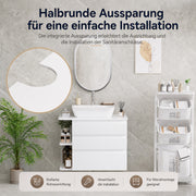 Yorbay wandmontierter Waschbeckenunterschrank mit 3 Schubladen & Seitenregal - YW017-D086 - 7 - yorbiy.com