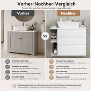Yorbay wandmontierter Waschbeckenunterschrank mit 3 Schubladen & Seitenregal - YW017-D086 - 8 - yorbiy.com