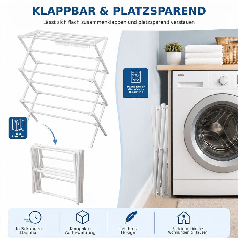 Yorbay X-förmiger 3-stöckiger Wäscheständer ausziehbar, klappbar - YS028-T110 - 4 - yorbiy.com