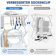 Yorbay X-förmiger 3-stöckiger Wäscheständer ausziehbar, klappbar - YS028-T110 - 6 - yorbiy.com