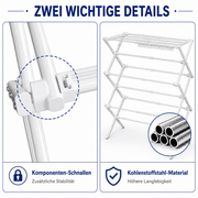 Yorbay X-förmiger 3-stöckiger Wäscheständer ausziehbar, klappbar - YS028-T110 - 9 - yorbiy.com