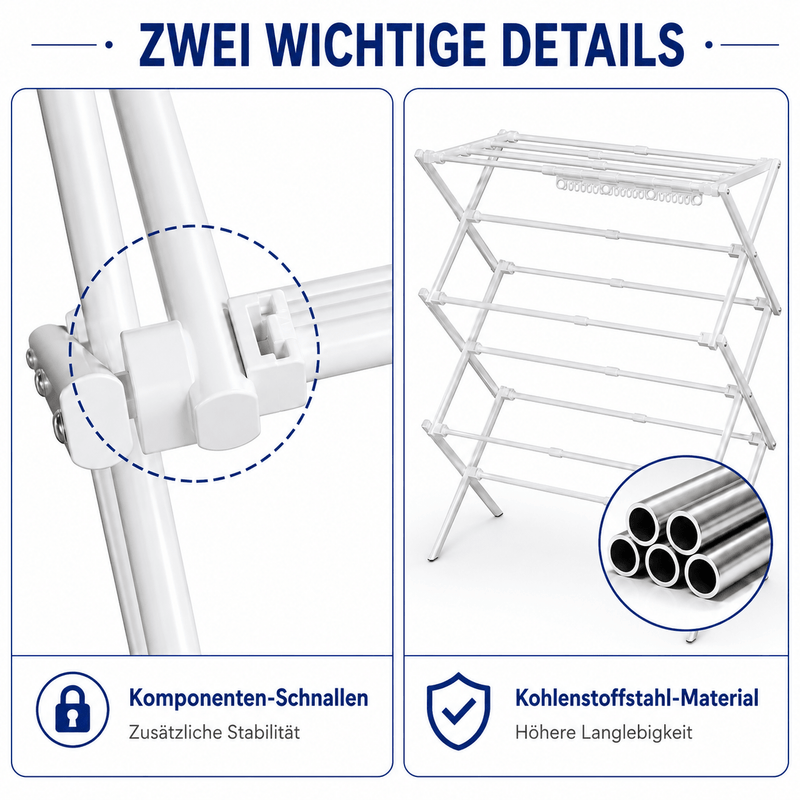 Yorbay X-förmiger 3-stöckiger Wäscheständer ausziehbar, klappbar - YS028-T110 - 9 - yorbiy.com
