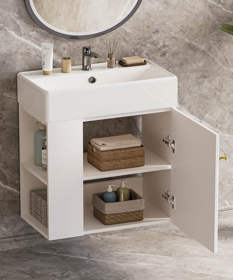 Yorbay hängender Waschtischunterschrank 55 cm mit Waschbecken - YB097 - D053 - 7 - yorbiy.com