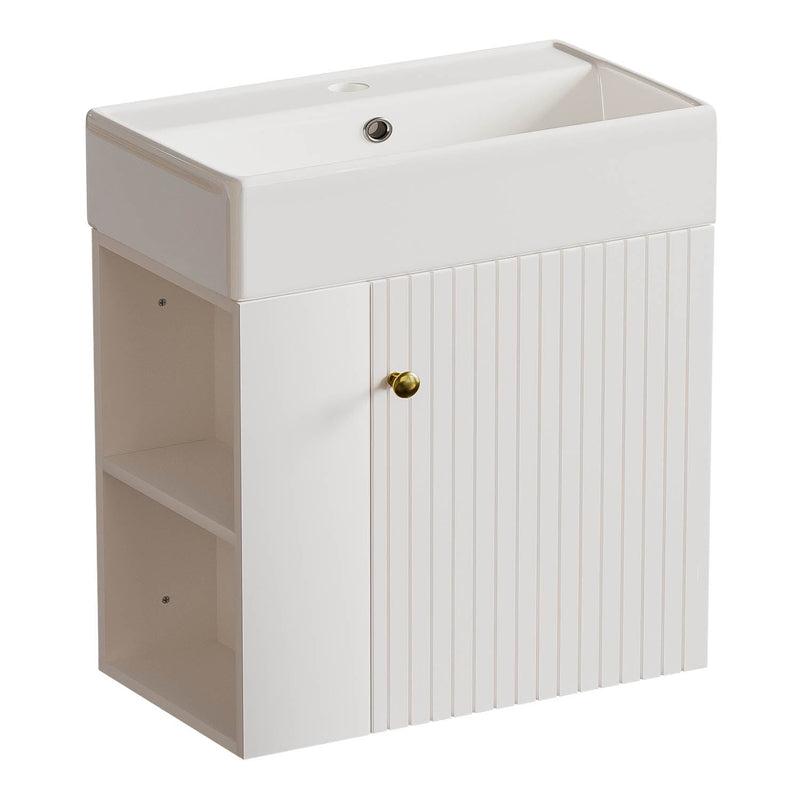 Yorbay hängender Waschtischunterschrank 55 cm mit Waschbecken - YB097 - D053 - 1 - yorbiy.com