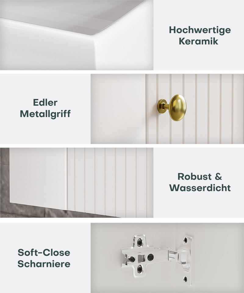 Yorbay hängender Waschtischunterschrank 55 cm mit Waschbecken - YB097 - D053 - 4 - yorbiy.com