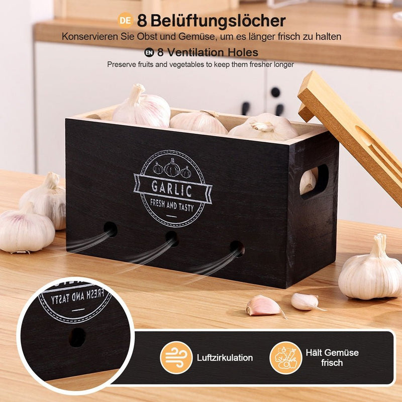 Yorbay 3er - Set Kartoffel - Aufbewahrungsboxen aus Holz, schwarz/weiß - B86 - 7 - yorbiy.com