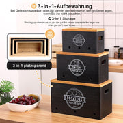 Yorbay 3er - Set Kartoffel - Aufbewahrungsboxen aus Holz, schwarz/weiß - B86 - 8 - yorbiy.com