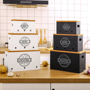 Yorbay 3er - Set Kartoffel - Aufbewahrungsboxen aus Holz, schwarz/weiß - B86 - 2 - yorbiy.com