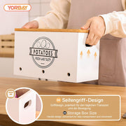 Yorbay 3er - Set Kartoffel - Aufbewahrungsboxen aus Holz, schwarz/weiß - B87 - 15 - yorbiy.com