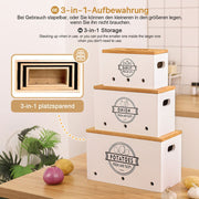 Yorbay 3er - Set Kartoffel - Aufbewahrungsboxen aus Holz, schwarz/weiß - B87 - 13 - yorbiy.com