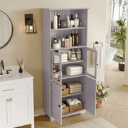 Hochschrank mit Türen und verstellbaren Trennwänden, 57,4 x 28,4 x 162,5 cm - YB - N877P297007E - 11 - yorbiy.com