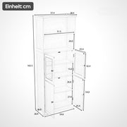 Hochschrank mit Türen und verstellbaren Trennwänden, 57,4 x 28,4 x 162,5 cm - YB - N877P297007E - 12 - yorbiy.com