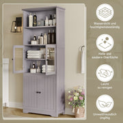 Hochschrank mit Türen und verstellbaren Trennwänden, 57,4 x 28,4 x 162,5 cm - YB - N877P297007E - 13 - yorbiy.com