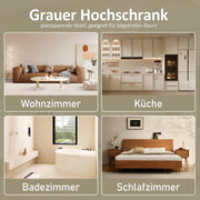Hochschrank mit Türen und verstellbaren Trennwänden, 57,4 x 28,4 x 162,5 cm - YB - N877P297007E - 16 - yorbiy.com