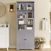 Hochschrank mit Türen und verstellbaren Trennwänden, 57,4 x 28,4 x 162,5 cm - YB - N877P297007E - 18 - yorbiy.com