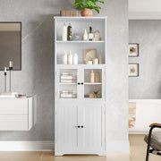 Hochschrank mit Türen und verstellbaren Trennwänden, 57,4 x 28,4 x 162,5 cm - YB - N877P297007K - 9 - yorbiy.com