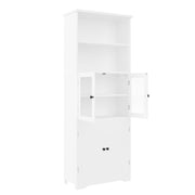 Hochschrank mit Türen und verstellbaren Trennwänden, 57,4 x 28,4 x 162,5 cm - YB - N877P297007K - 1 - yorbiy.com