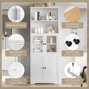 Hochschrank mit Türen und verstellbaren Trennwänden, 57,4 x 28,4 x 162,5 cm - YB - N877P297007K - 6 - yorbiy.com