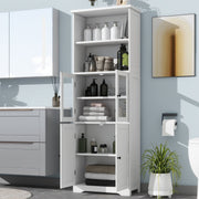 Hochschrank mit Türen und verstellbaren Trennwänden, 57,4 x 28,4 x 162,5 cm - YB - N877P297007K - 8 - yorbiy.com