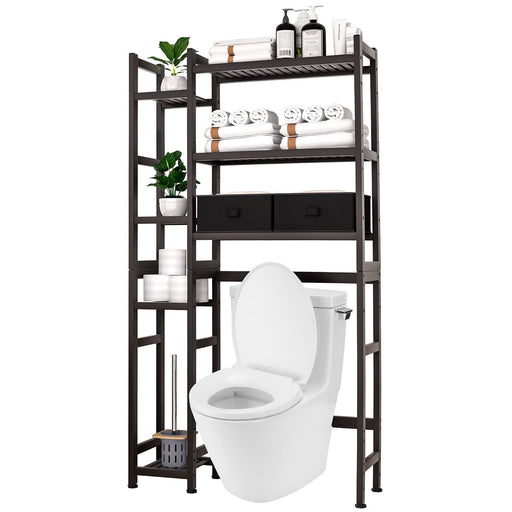 Yorbay Toilettenregal aus Bambus mit 2 Aufbewahrungsboxen und höhenverstellbaren Ablagen - YB036-Z072 - 1 - yorbiy.com