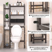 Yorbay Toilettenregal aus Bambus mit 2 Aufbewahrungsboxen und höhenverstellbaren Ablagen - YB036 - Z073 - 31 - yorbiy.com