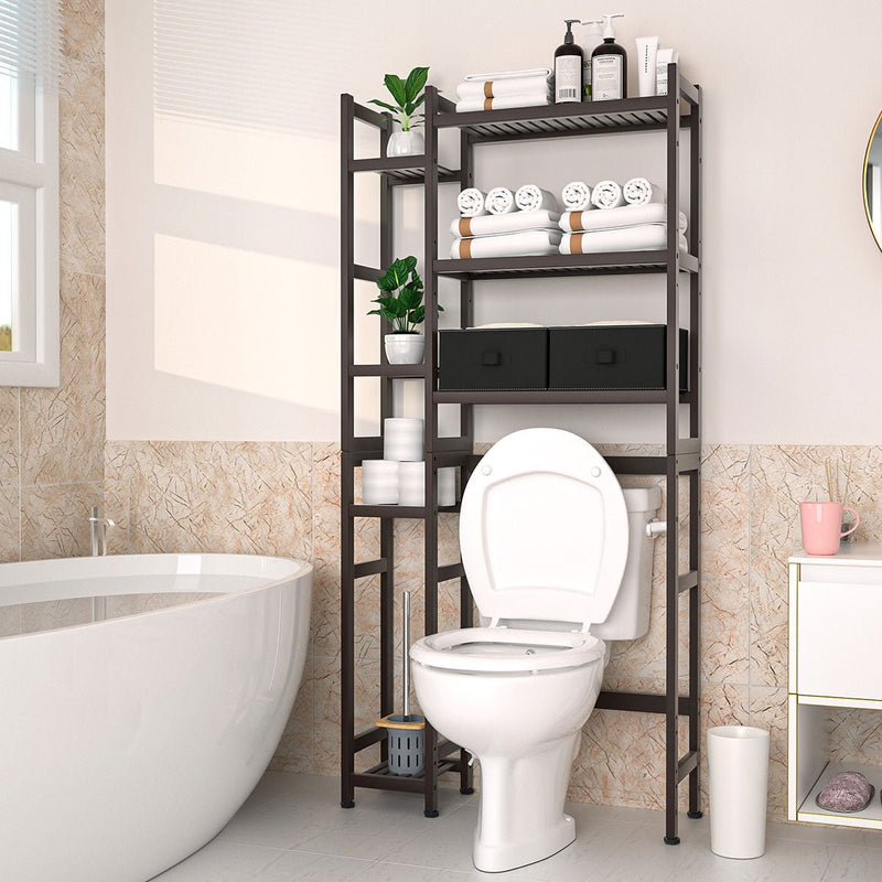 Yorbay Toilettenregal aus Bambus mit 2 Aufbewahrungsboxen und höhenverstellbaren Ablagen - YB036 - Z073 - 36 - yorbiy.com