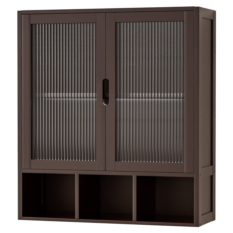 Yorbay Badezimmerschrank mit Doppeltür und Fächern, 59 x 22 x 66 cm - YB - YB071 - Z099 - 21 - yorbiy.com