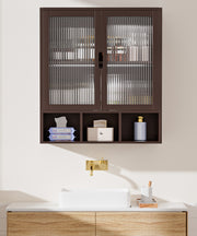 Yorbay Badezimmerschrank mit Doppeltür und Fächern, 59 x 22 x 66 cm - YB - YB071 - Z099 - 30 - yorbiy.com