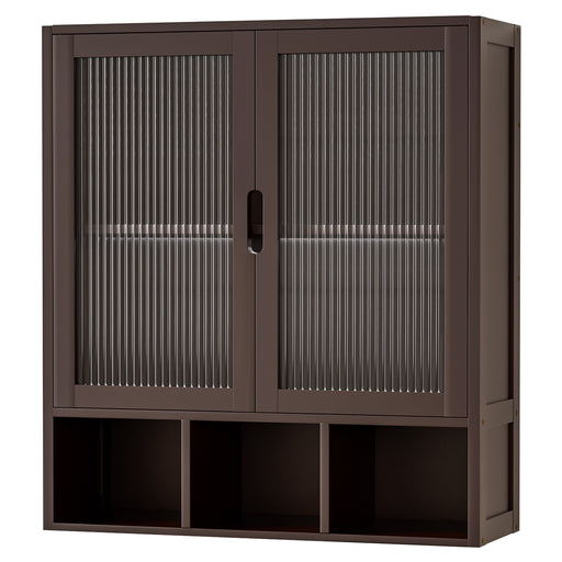 Yorbay Badezimmerschrank mit Doppeltür und Fächern, 59 x 22 x 66 cm - YB - YB071 - Z099 - 21 - yorbiy.com
