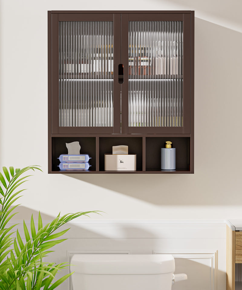 Yorbay Badezimmerschrank mit Doppeltür und Fächern, 59 x 22 x 66 cm - YB - YB071 - Z099 - 29 - yorbiy.com